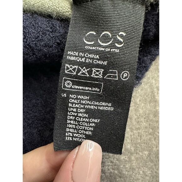 COS color block green/blue/ pink wool knit Sweater Small - Picture 12 of 14